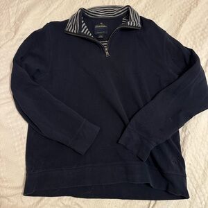 Brooks Brothers Navy Top with Striped Detail
